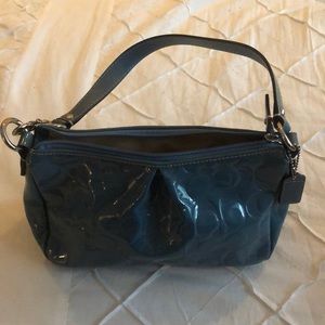 Blue patent leather Coach shoulder bag